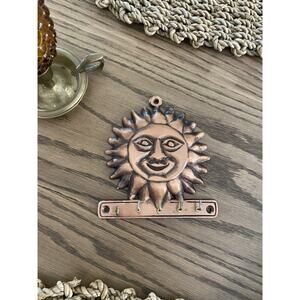 Vintage Cast Metal Sun Face 1995 Wall Mount Hooks Vintage Wall Key Hooks